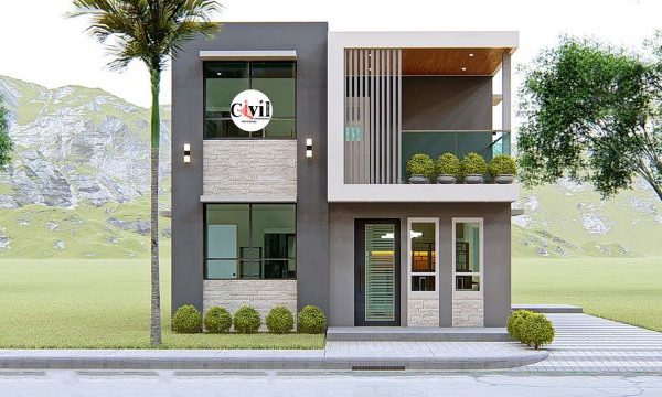 Desain rumah lantai 2 minimalis murah