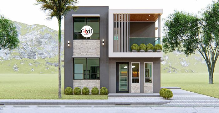 Desain rumah lantai 2 minimalis murah