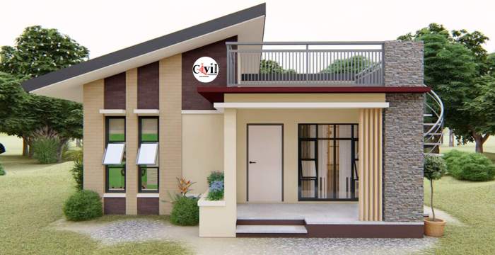 Desain rumah luas tanah 77 meter persegi