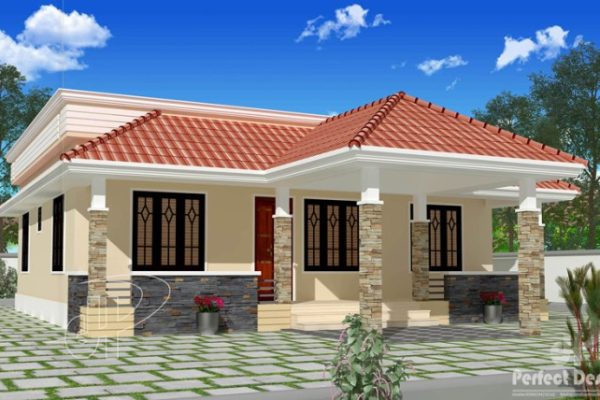 Desain rumah minimalis 1 lantai ada warung