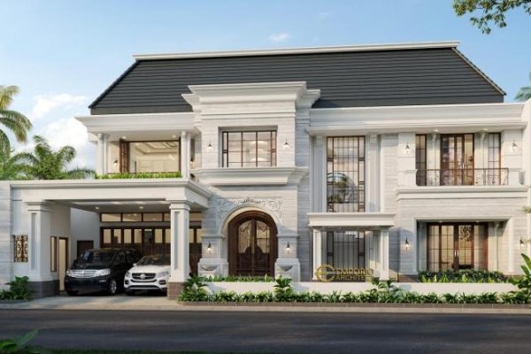 Desain rumah mewah 2 lantai klasik