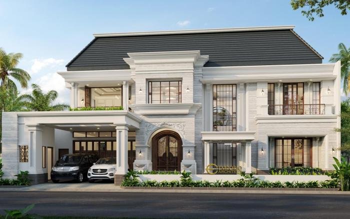 Desain rumah mewah 2 lantai klasik