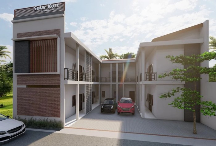 Desain rumah kost modern ruko