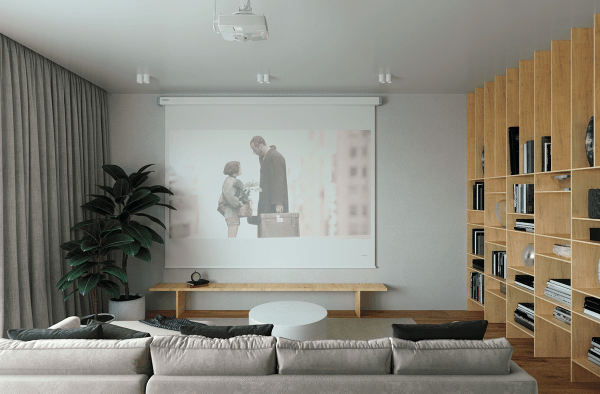 Leinwand beamer wohnzimmer